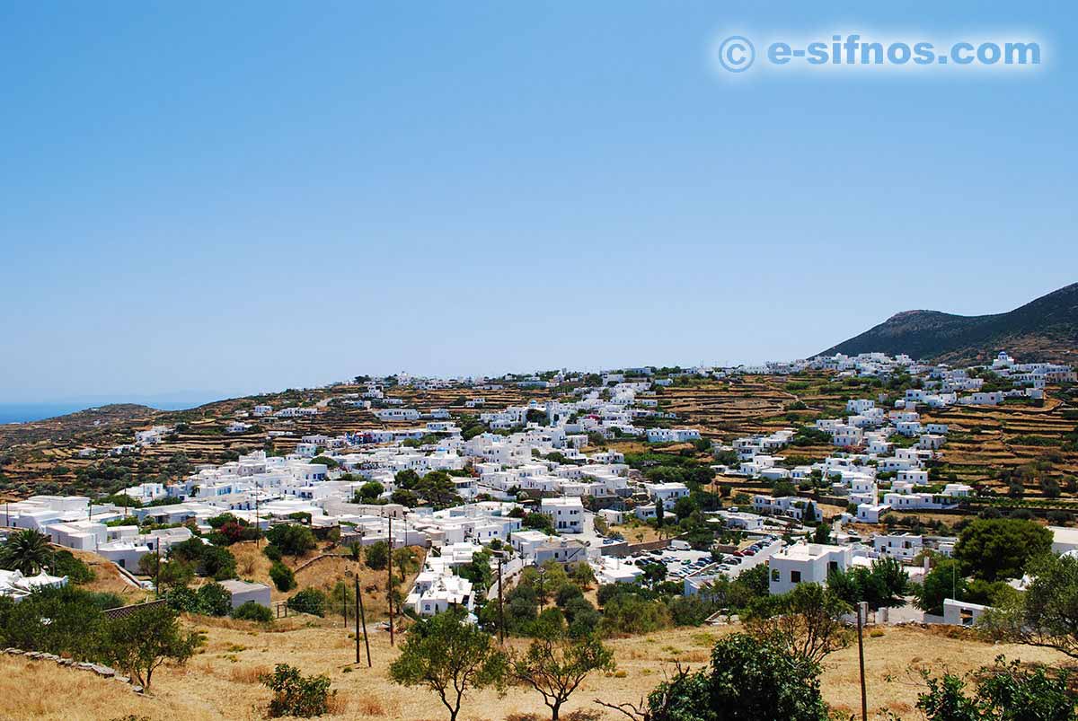 Panoramablick auf Apollonia von Pano Petali aus