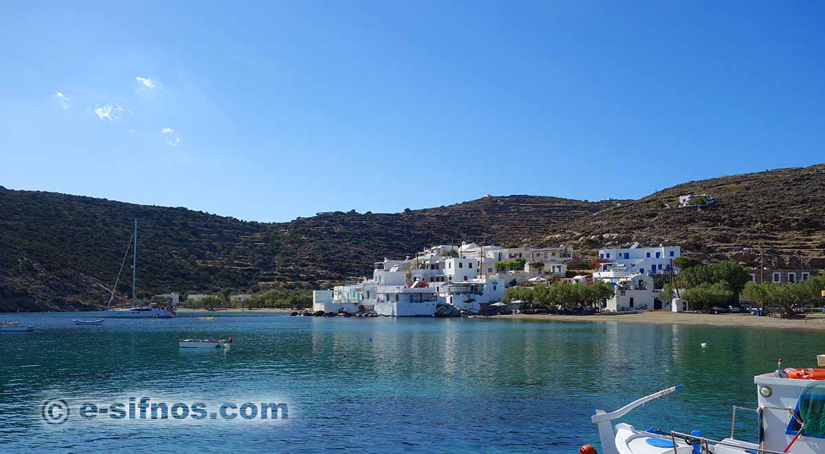 Der Strand Glifo und der Strand von Faros